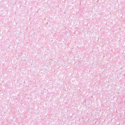 MIYUKIラウンドロカイユビーズ  日本製シードビーズ  11/0  （rr265)透明な淡いピンクab  11/0  2x1.3mm  穴：0.8mm  約50000個/ポンド&nbsp;SEED-G007-RR0265