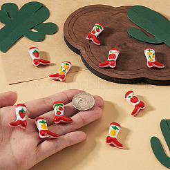 10Pcs 5 Styles Boot Baking Paint Glass Enamel Beads&nbsp;LAMP-TA0002-80B
