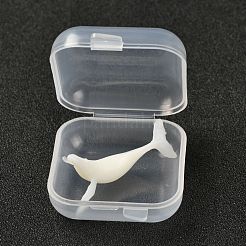 クジラの形をしたプラスチックの装飾  蓄光/暗闇の中で光る  DIYシリコンモールド用  ホワイト  33x20x10mm  箱：40x34.5x18.5ミリ&nbsp;DIY-F066-15