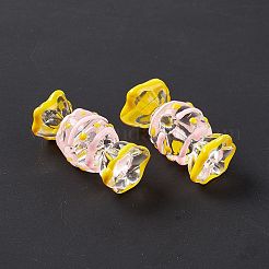 透明なアクリルビーズ  手描きのビーズ  エナメル  キャンディ  きいろ  29.5x14x15.5mm  穴：5mm&nbsp;LS-FIND-E028-02B
