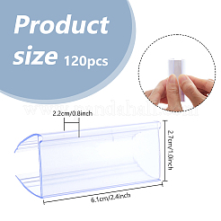 長方形PVC値札サインラベルホルダー120個  小売用品  透明  6.1x2.65x2.15cm&nbsp;FIND-DC0008-51