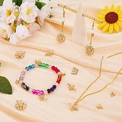 20個5スタイル真鍮ペンダント  混合図形  18KGP本金メッキ  8~20x8~17x2~4.5mm  穴：0.8~1.6mm  4個/スタイル&nbsp;KK-SZ0001-77