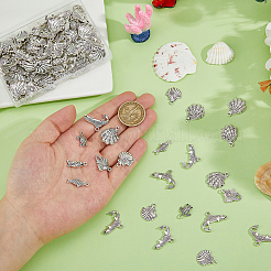 93pcs7スタイルチベットスタイルアロイペンダント  鉛フリー＆カドミウムフリー  混合図形  アンティークシルバー  15~22.5x8.5~24.5x2~4mm  穴：1.6~2mm&nbsp;FIND-HS0001-87