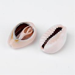天然カウリーシェルビーズ  穴なし/ドリルなし  貝殻色  18~22.5x13~17x6~8mm&nbsp;X-BSHE-S053