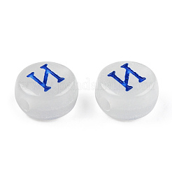 蓄光アクリルビーズ  暗闇で光る  ロシア語アルファベットとフラットラウンド  ミックスカラー  7x4mm  穴：1.8mm  約3600個/500g&nbsp;MACR-N008-64-A01