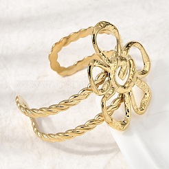 Stylish 304 Stainless Steel Cuff Bangles&nbsp;BJEW-K302-01C-G