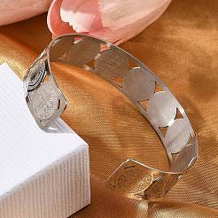 Religion Theme 304 Stainless Steel Cuff Bangles for Women&nbsp;BJEW-Q011-01P