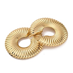女性用304ステンレススチールピン付き鉄リングフープピアス  ゴールドカラー  65x60mm&nbsp;EJEW-U028-07G-01