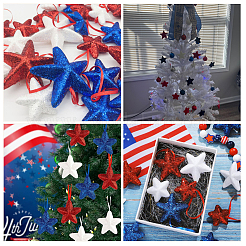 24Pcs 2 Sets 2 Styles Star Foam Pendant Decorations&nbsp;AJEW-SP0002-59B