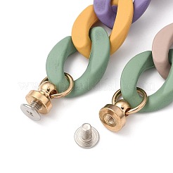 Spray Painted Acrylic Curb Chain for DIY Keychains&nbsp;HJEW-JM00400-05