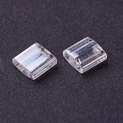 MIYUKIティラビーズ  日本製シードビーズ  2穴  （TL160)クリスタルの光沢  5x5x1.9mm  穴：0.8mm  約5900個/500g&nbsp;SEED-MY05-TL160
