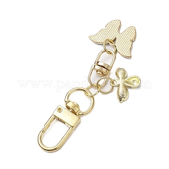 蝶 蜂 合金 エナメル ペンダント 装飾  バッグ飾り用の回転留め具チャーム  ミックスカラー  72mm&nbsp;HJEW-JM02688