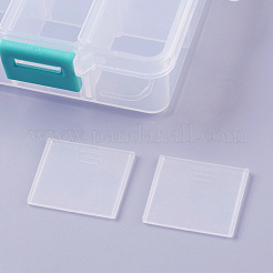 オーガナイザー収納プラスチックボックス  調整可能な仕切りボックス  長方形  ホワイト  16.5x10.8x3cm  コンパートメント：3x2.5センチメートル  18区画/ボックス&nbsp;X-CON-X0002-03