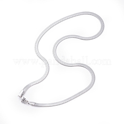 変色しない304ステンレススチールのスネークチェーンネックレス  カニカン付き  ステンレス鋼色  17.7インチ（45cm）  4mm&nbsp;X-NJEW-O058-29P