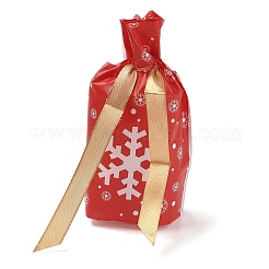 クリスマス スノーフレーク プラスチック パッキング ポーチ 巾着袋  長方形  クリムゾン  17.5x12x0.01cm&nbsp;ABAG-Q053-03H