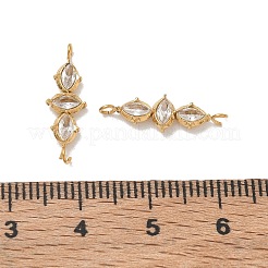 304 Stainless Steel Pave Clear Cubic Zirconia Connector Charms&nbsp;SA-CBAE491-01G