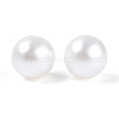 ABSパール調アクリルビーズ  穴がない  ラウンド  ホワイト  9.5mm  約1020個/500g&nbsp;OACR-S011-10mm-02