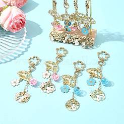 4Pcs Alloy Enamel & Glass Pendant Decorations&nbsp;HJEW-FS00049
