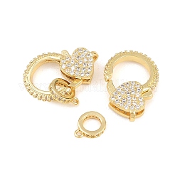 Brass Micro Pave Cubic Zirconia Lobster Claw Clasps&nbsp;KK-A161-02G