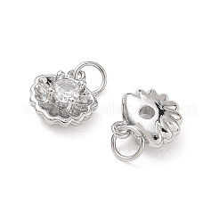 Brass Micro Pave Clear Cubic Zirconia Charms&nbsp;KK-D289-49P