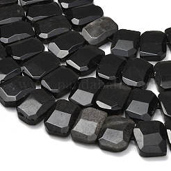 Natural Sliver Obsidian Beads Strands&nbsp;G-C285-A14-01