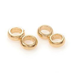 201 ステンレス鋼スペーサーバー  二重リング  ゴールドカラー  6x3x1mm  穴：1.8mm&nbsp;STAS-G224-19G-05