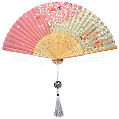 フラットラウンドい木製ペンダント装飾6個  扇子吊り飾り用ポリエステルタッセル  ライトグレー  235mm&nbsp;AJEW-CP0010-44A