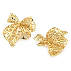Brass Bowknot Stud Earrings&nbsp;EJEW-K293-02G