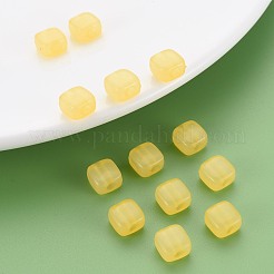 模造ゼリーアクリルビーズ  正方形  きいろ  8x8x5.5mm  穴：2.5mm  約1800個/500g&nbsp;MACR-S373-98-E07