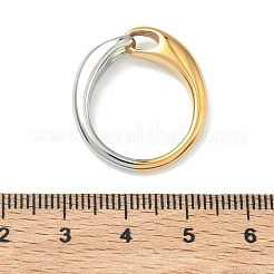 女性用304ステンレススチール指輪  ゴールデン·ステンレス鋼色  5mm  内径：17mm&nbsp;RJEW-F205-01B-GP