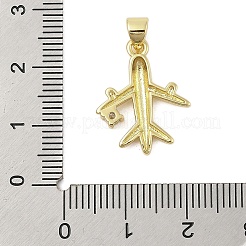 Plane Rack Plating Brass Micro Pave Cubic Zirconia Pendants&nbsp;KK-Z074-20G