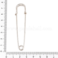 アイアン製キルトピン  安全ピンブローチ金具  プラチナ  75x18x7.5mm  穴：5mm&nbsp;IFIN-Z005-01P-01