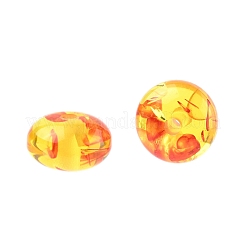オペーク樹脂ビーズ  ロンデル  オレンジ  8x5mm  穴：1.5mm&nbsp;RESI-U013-02A