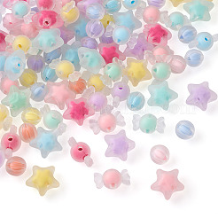 120Pcs 3 Style Transparent Acrylic Beads&nbsp;TACR-BT0001-03
