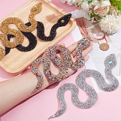 4Pcs 4 Colors Snake Hotfix Rhinestone (Hot Melt Adhesive On The Back)&nbsp;DIY-NB0013-25