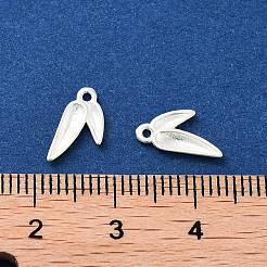 スターリングシルバーのリーフチャーム925個  銀  11x6x1mm  穴：1mm&nbsp;LS-STER-H112-01
