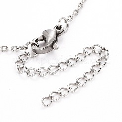 フラワー 304 ステンレススチール ジュエリーセット  アクリルイミテーションパールペンダントアズキチェーンネックレスとスタッドピアス  カニカンとイヤーナット付き  ミックスカラー  17.51インチ（44.5cm）  7.5x7.5mm  ピン：0.8mm&nbsp;SJEW-H302-13