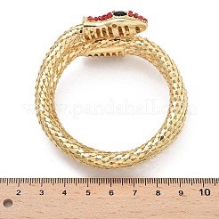 女性用スネーク合金ラインストーンバングル  ゴールド  ヒヤシンス  内径：2-1/8インチ（5.3cm）&nbsp;LS-BJEW-G085-01G-01