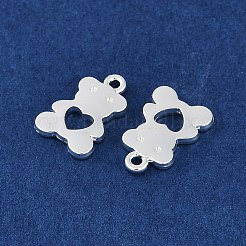 ラックメッキ合金ペンダント  鉛フリー＆カドミウムフリー  クマのチャーム  銀  13x8.5x1.5mm  穴：1.2mm&nbsp;PALLOY-D029-16S-RS