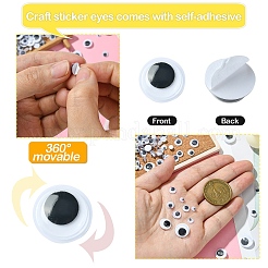 400Pcs 7 Styles Black & White Wiggle Googly Eyes Cabochons DIY Scrapbooking Crafts Toy Accessories&nbsp;KY-YW0001-66