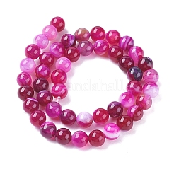 Natural Striped Agate/Banded Agate Beads Strands&nbsp;G-G582-8mm-56