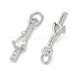 SHEGRACE Brass Micro Pave Cubic Zirconia Pendants&nbsp;XGRQ3D173-512P