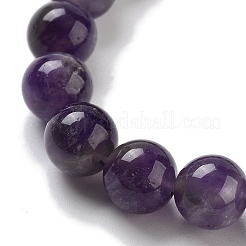 Chakra Round Natural Amethyst Beaded Stretch Bracelets&nbsp;BJEW-K251-05C
