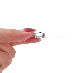 変色防止 304 ステンレススチール ブローチピン バックバー金具  ステンレス鋼色  17x5.5x5mm  穴：2mm&nbsp;X-STAS-J011-09B