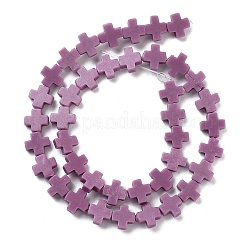 合成サンゴビーズ連売り  染め  クロス  蘭  7.5~8.5x8~9x3~3.5mm  穴：1mm  約40個/連  12.5インチ〜12.7インチ（31.8~32.3cm）&nbsp;LS-CORA-L044-A14