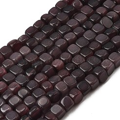 キャッツアイビーズ連売り  正方形  パープル  7~8x7~8x7~8mm  穴：1mm  約50個/連  15''（38.1センチメートル）&nbsp;LS-G-H001-17