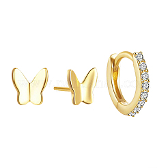 Butterfly Circle Earrings with Zircon Insect Geometric Small Jewelry for Daily Wear&nbsp;VC5348-1