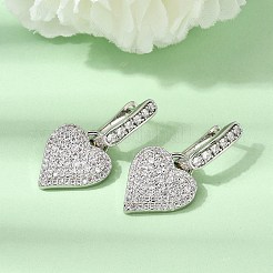 Brass Micro Pave Cubic Zirconia Hoop Dangle Earrings&nbsp;EJEW-G471-15P-01