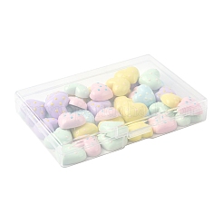 40 個のプラスチックカボション  スポットチャーム  ミックスカラー  ハート  16.5x19x6.5mm&nbsp;FIND-FS0004-35A