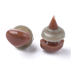 クラフト用品プラスチック人形の鼻パーツ  安全鼻  ココナッツブラウン  9.5x11mm  ピン：5~6mm&nbsp;KY-R072-12D